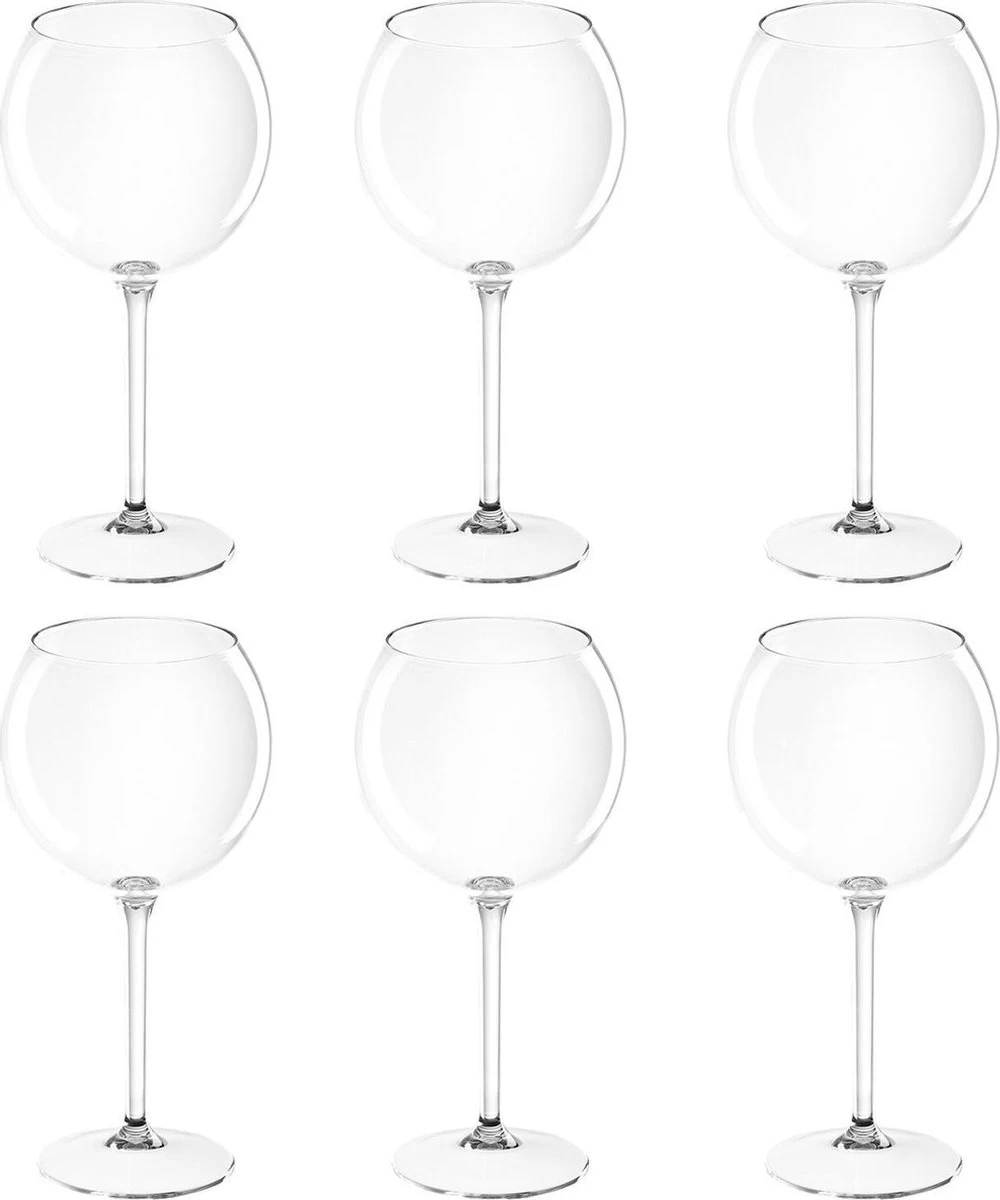 Set De 8x Verres Ballon à Vin Rouge / Gin Tonic Transparent 650 Ml Plastique Incassable - Réutilisable - Verres à Boire Pour Les Amateurs De Vin 1 Set De 8x Verres Ballon à Vin Rouge / Gin Tonic Transparent 650 Ml Plastique Incassable - Réutilisable - Verres à Boire Pour Les Amateurs De Vin