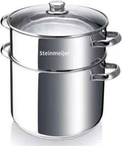 Set De Casseroles à Vapeur Steinmeijer -4L En Acier Inoxydable Ø 24 Cm - 3 Pièces - Avec Fond 6 Couches -Fournitures De Cuisine Boutique 1001x1200