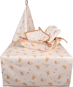 Clayre & Eef Gant De Textile De Cuisine Cm Beige Katoen Croissant Et Café Gant De Cuisine Textiles De Cuisine Lavable -Fournitures De Cuisine Boutique 1005x1200 4