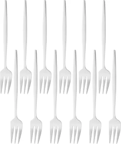 Fourchettes à Dessert En Argent House Of Fourchettes à Dessert - Fourchettes à Gâteau - Fourchettes à Pâtisserie - Acier Inoxydable - Fourchettes à Cocktail - 12 Pièces