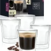 Moritz & Moritz Calice Verre 4 X 80 Ml Verres à Expresso à Double Paroi - Tasses à Expresso En Verre Pour Boissons Chaudes Et Froides - Va Au Lave-vaisselle