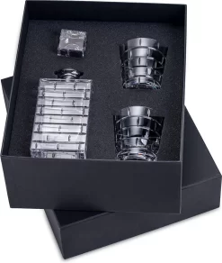 ROGASKA 1665 - QUOIN - Ensemble à Whisky En Cristal - Carafe + 2 Verres - Coffret Cadeau - Coffret Cadeau - Cadeau De Noël - Verres à Whisky En Cristal - Décoration De Noël - Cadeau Pour Lui