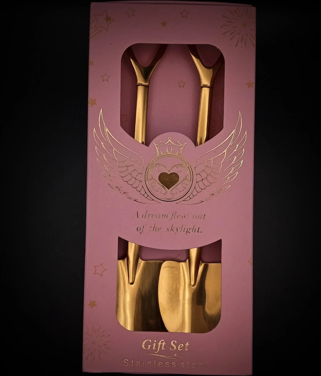 Cuillères à Dessert Joy Spoons | Set De 2 Cuillères Mignonnes Et Fonctionnelles En Or | Boîte Rose 3 Cuillères à Dessert Joy Spoons | Set De 2 Cuillères Mignonnes Et Fonctionnelles En Or | Boîte Rose – Image 3