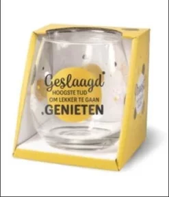 Verre à Vin - Verre à Eau - Temps De Dégustation Réussi - Rempli De Chocolats Italiens Emballés - Dans Une Boîte Cadeau Avec Ruban Coloré