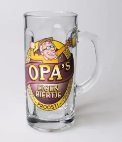 Chope à Bière - La Bière De Grand-père - Remplie De Bonbons Mélangés - Dans Une Boîte Cadeau Avec Ruban Coloré