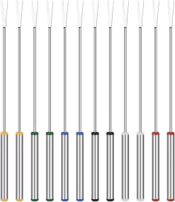 12 Pièces 24 Cm Fourchettes à Fondue En Acier Inoxydable Fourchettes à Fondue Au Fromage Avec Manche Résistant à La Chaleur Pour Fontaine à Chocolat Fondue Au Fromage Frire Des Guimauves