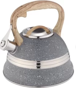 Bouilloire à Sifflet Edënbërg - 3,0 Litres - Bouilloire à Sifflet En Acier Inoxydable D'origine - Grijs