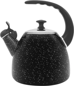 Klausberg KB-7459 Bouilloire Sifflante émaillée Noir Moucheté 2,8 Litres - Convient à Tous Feux Dont Induction - Design Unique - émaillée