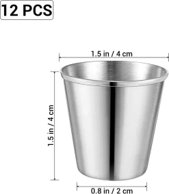 Set De 12 Gobelets à Shot En Acier Inoxydable, Verres à Shot Portables En Acier Inoxydable, Gobelets à Vin, Gobelets à Boire Pour Whisky, Liqueur De Tequila (45 Ml) -Fournitures De Cuisine Boutique 1042x1200 2
