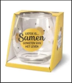Verre à Vin - Verre à Eau - L'amour Profite De La Vie Ensemble - Dans Un Coffret Cadeau Avec Ruban Coloré