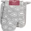 Miss Lucy - Soltare - Four Gants - Four Mitt - Lap Pan - Cuisine Textiles - Cuisine Gant - Set De 2 - Grijs/ Saumon
