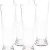 4x Verre à Bière Incassable Sur Pied Plastique Transparent 30 Cl/300 Ml - Verres à Bière Incassables