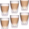 Feelino Lattechino Verres à Latte Macchiato Double Paroi Set De 6 Verres Thermique XL 300 Ml Avec Effet Flottant Dans Une Boîte Cadeau