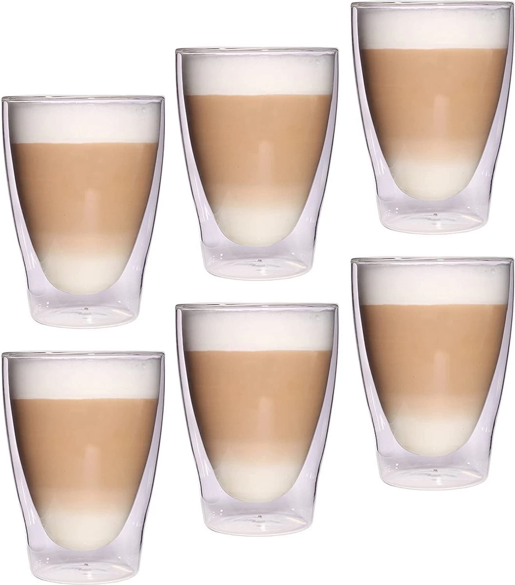 Feelino Lattechino Verres à Latte Macchiato Double Paroi Set De 6 Verres Thermique XL 300 Ml Avec Effet Flottant Dans Une Boîte Cadeau 1 Feelino Lattechino Verres à Latte Macchiato Double Paroi Set De 6 Verres Thermique XL 300 Ml Avec Effet Flottant Dans Une Boîte Cadeau