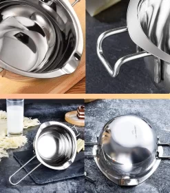 Donkersstuff - Fondoir En Acier Inoxydable - Poêle Au Bain Marie - Argent - Métal - Fondre -Fournitures De Cuisine Boutique 1057x1200 2