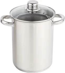 Poêle à Asperges Haushalt En Acier Inoxydable Avec Couvercle En Verre - 21 Cm - 4 Litres