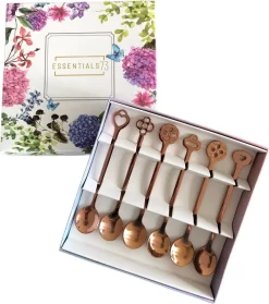 ESSENTIALS73 Luxe Teaspoon - Coffee Spoon Set Of 6 Couleur Or Rose - Or Rose - Cuillères - Cuillère à Café - Cuillère à Café - Cuillère à Café - Cuillère - Café - Thee - Cuillère