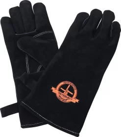 Gants De BBQ En Cuir The Windmill - Ensemble De 2 Pièces - Cuir Noir - Coutures Kevlar -Fournitures De Cuisine Boutique 1065x1200
