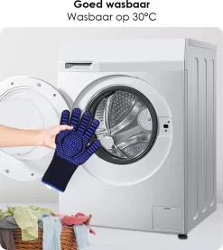 Gants Pour BBQ Et Four Gants Résistants à La Chaleur (2 Pièces) - Jusqu'à 500°C - Siliconen / Antidérapant - Extra Longs - Protection Des Bras - Résistant Aux Coupures - Double Doublure - Blauw -Fournitures De Cuisine Boutique 1070x1200 4