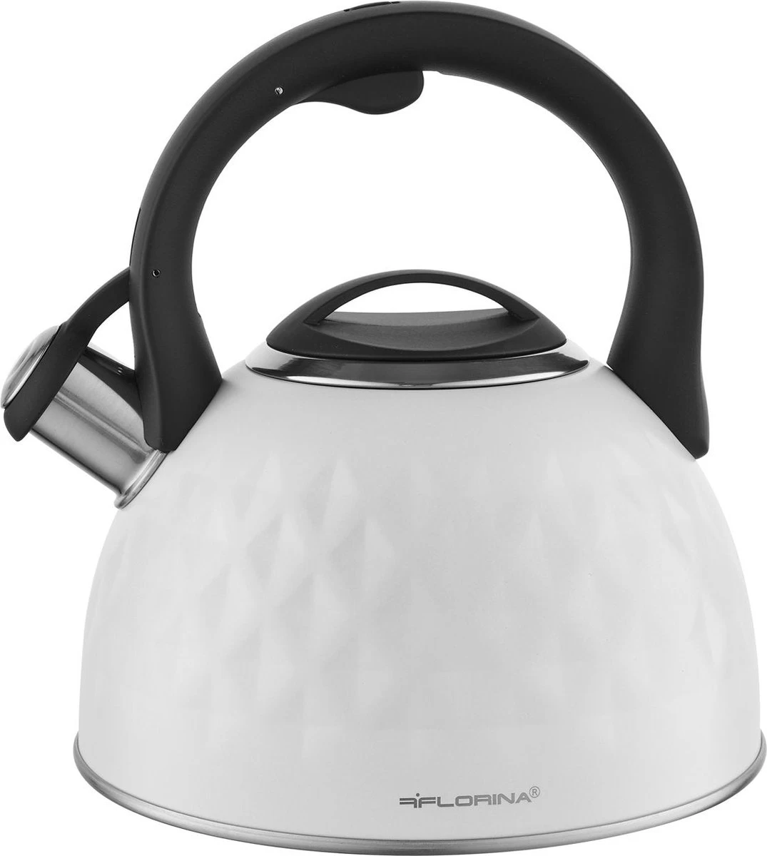 Bouilloire à Sifflet Florina Diamond 2,5 L Adaptée à Toutes Les Sources De Chaleur - Bouilloire - Bouilloire - Acier Inoxydable - Anthracite Mat - Motif Diamant - Haute Qualité - Chauffage Fast 1 Bouilloire à Sifflet Florina Diamond 2,5 L Adaptée à Toutes Les Sources De Chaleur - Bouilloire - Bouilloire - Acier Inoxydable - Anthracite Mat - Motif Diamant - Haute Qualité - Chauffage Fast