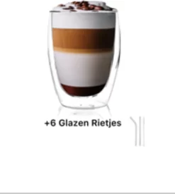 Verres à Double Paroi + 6 Pailles En Verres - Set De 6 - Verres à Café à Café Latte Macchiato Espresso - Tasses à Café/ Verres à Verres à Thé - Verre à Café - 6 X 350 Ml -Fournitures De Cuisine Boutique 1078x1200 1