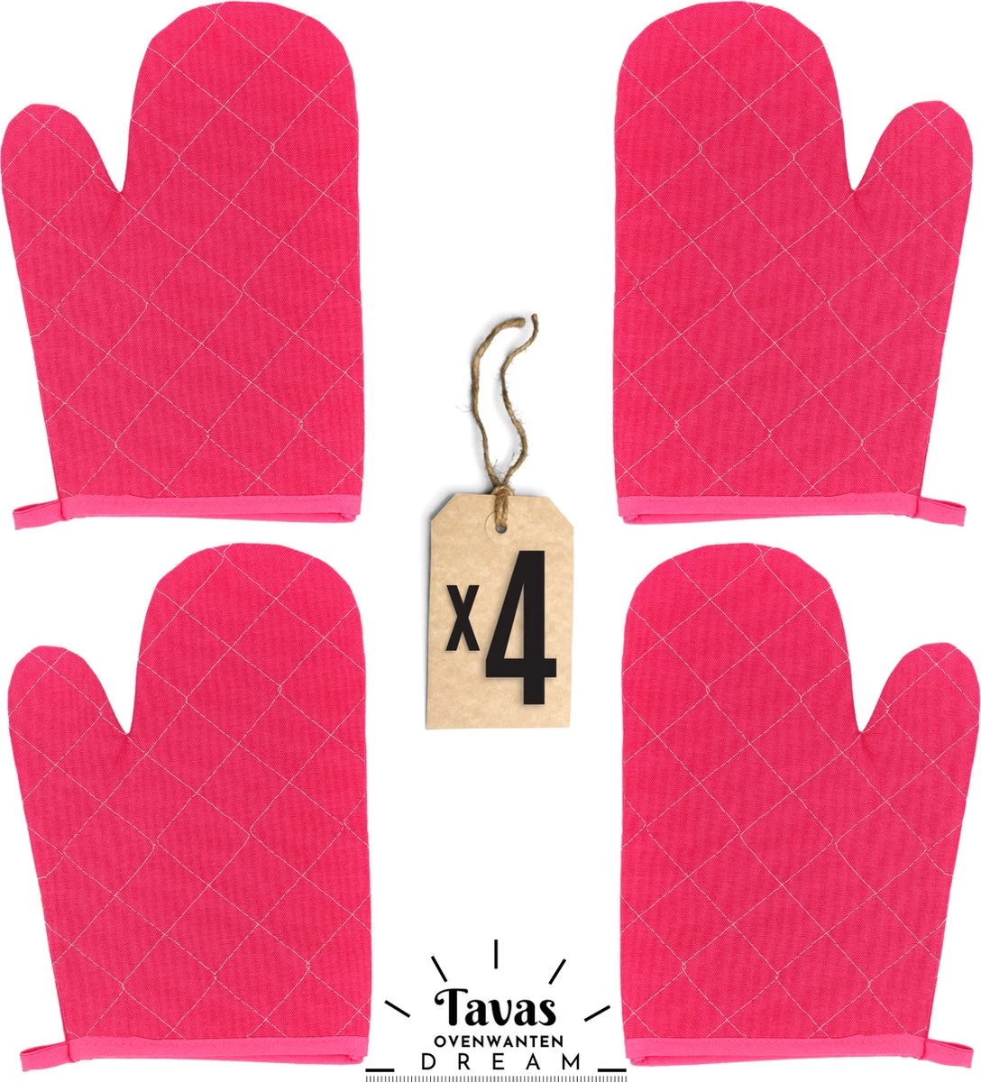 Tavas Gants De Gants De Four Résistants à La Chaleur 4 Pièces Rose Gant De Four En Katoen, Thermolite Jusqu'à 200°C 1 Tavas Gants De Gants De Four Résistants à La Chaleur 4 Pièces Rose Gant De Four En Katoen, Thermolite Jusqu'à 200°C