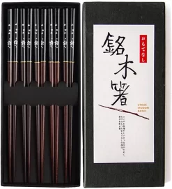 Bosdontek Baguettes à Sushi Japonaises 5 Paires De Baguettes En Bois Baguettes Au Lave-vaisselle Baguettes Luxueuses Zwart Faites à La Handgemaakt