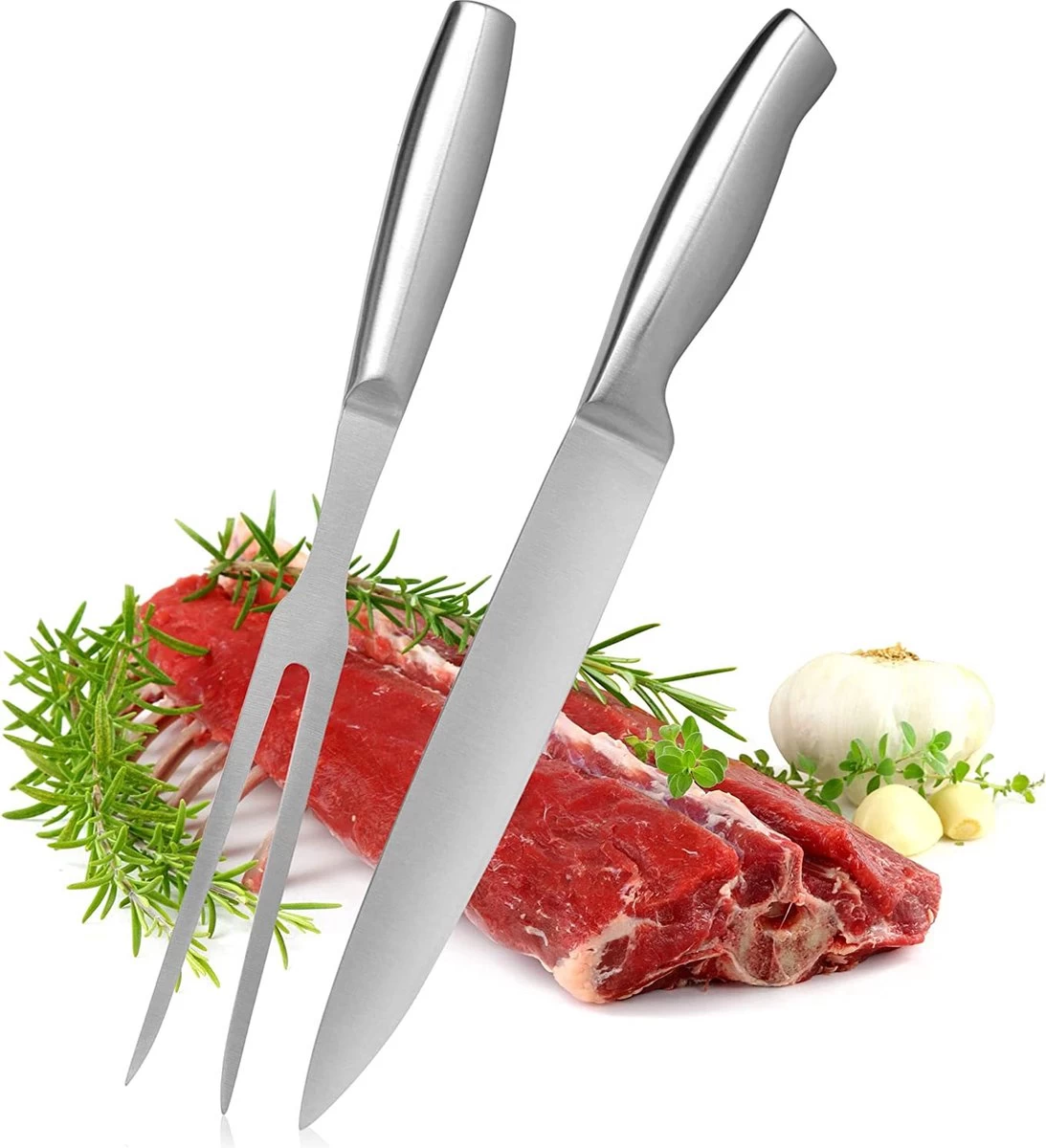 Robin Goods Set De Découpe 2 Pièces - Ustensiles De BBQ En Acier Inoxydable - Couteau à Découper Et Fourchette à Découper - Fourchette à Rôtir - Accessoires De Vêtements Pour Bébé De Cuisine Et De Cuisine ( Set - 2 Pièces) 1 Robin Goods Set De Découpe 2 Pièces - Ustensiles De BBQ En Acier Inoxydable - Couteau à Découper Et Fourchette à Découper - Fourchette à Rôtir - Accessoires De Vêtements Pour Bébé De Cuisine Et De Cuisine ( Set - 2 Pièces)