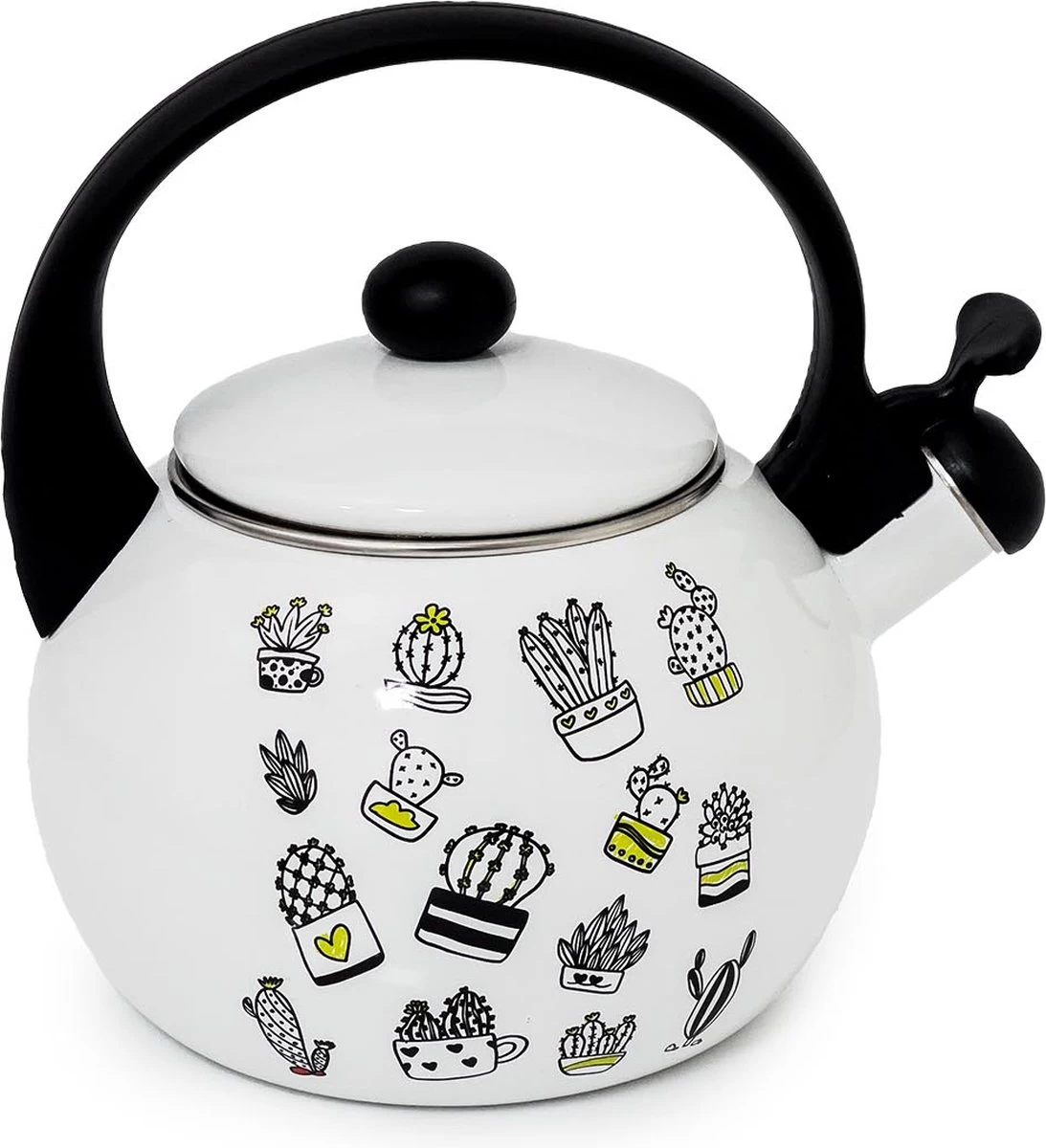 Meyerhoff Bouilloire Sifflante Théière Look Cactus émail Blanc Noir 2,2 Litres - Convient à Tous Feux Dont Induction - Design Rétro Exclusif - émaillé - Impression Unique 1 Meyerhoff Bouilloire Sifflante Théière Look Cactus émail Blanc Noir 2,2 Litres - Convient à Tous Feux Dont Induction - Design Rétro Exclusif - émaillé - Impression Unique