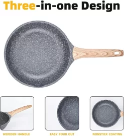 Antiadhésif Frying Pan 28cm, Omelette Pan POELES, En Fonte D' Aluminium Granite Pan, Cuisinière à Gaz Adapt Et Cuisinière à Induction. (Grijs, 28CM) -Fournitures De Cuisine Boutique 1098x1200