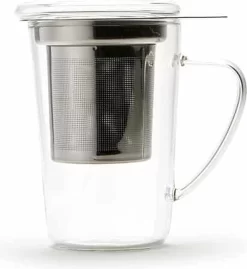 Soolong - Verre à Thé - 350 Ml - Avec Passoire à Thé En Acier Inoxydable - Glas - Tasse à Thé - Passoire à Thee - Infuseur à Thé - Élégant - Elegant - Intemporel - Cadeau - Cadeau - Cadeau D'affaires - Cadeau - Pasen - Fête Des Mères
