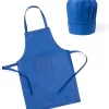 Set De Cuisine - Tablier - Tablier De Cuisine Enfant - Tablier De Cuisine - Toque - Enfants - Textile De Cuisine - Non Tissé - Bleu