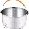 Insert Vapeur Inox, Accessoires Instant Pot, Panier Cuisson Légumes Vapeur, Cuiseur Vapeur Pour Autocuiseur Avec Poignée En Silicone Pour Cuire à La Vapeur Légumes, Fruits Et œufs (3 M²)