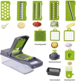 Coupe-légumes Multifonctionnel Avec Séparateur De Protéines Et Brosse De Nettoyage - Coupe-légumes Et Fruits - Coupe-légumes Julienne - Trancheuse De Cuisine - Coupe-fruits - Coupe-oignons - Coupe-copeaux - Coupe-copeaux