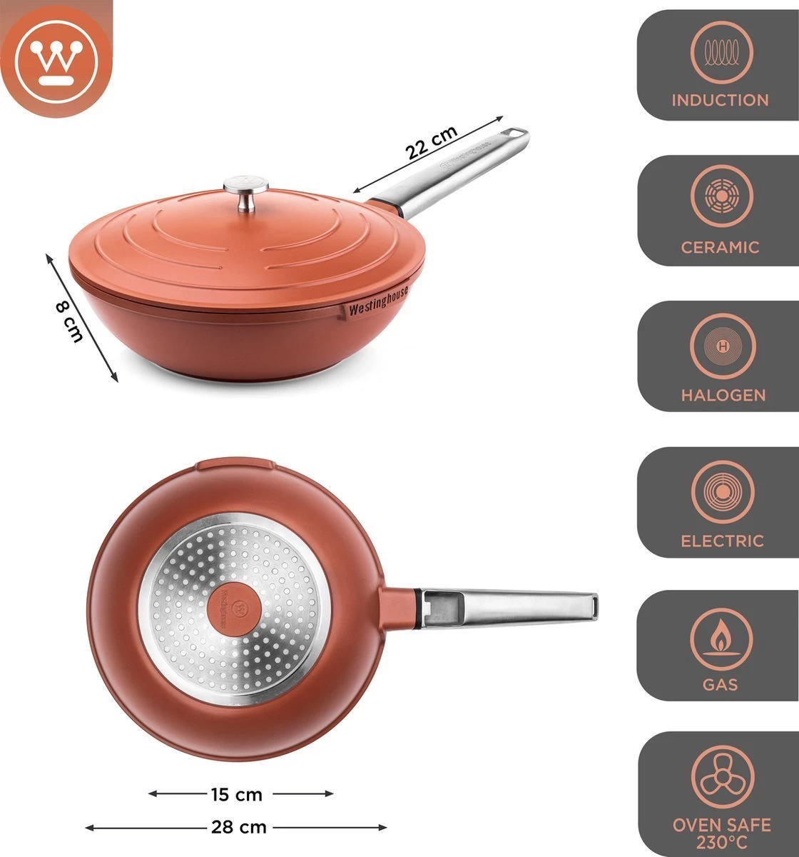 Westinghouse Performance Series - Ensemble De Casseroles 13 Pièces - Rouge - Ensemble Complet De Casseroles Avec 8 Casseroles - Cocottes, Poêle, Poêle Wok, Poêle à Frire, Poêle à Griller, Casserole 7 Westinghouse Performance Series - Ensemble De Casseroles 13 Pièces - Rouge - Ensemble Complet De Casseroles Avec 8 Casseroles - Cocottes, Poêle, Poêle Wok, Poêle à Frire, Poêle à Griller, Casserole – Image 7