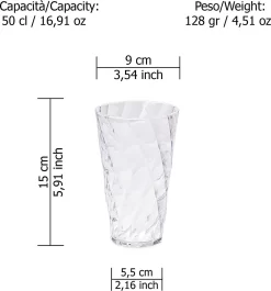 Set De Verres à Eau Design , Set De 4 Verres En Plastique Coloré En Acrylique Transparent (sans Bpa), Contenance 50cl, Made In Italy, Finition Effet Diamond , Ligne Diamond , Transparent 7 Set De Verres à Eau Design , Set De 4 Verres En Plastique Coloré En Acrylique Transparent (sans Bpa), Contenance 50cl, Made In Italy, Finition Effet Diamond , Ligne Diamond , Transparent -Fournitures De Cuisine Boutique 1120x1200 11