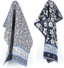 Bunzlau Castle Torchon De Cuisine Et Torchon Libellule Bleu Foncé | 100% Coton Biologique | Torchon 60x53cm Et Torchon 65x65cm