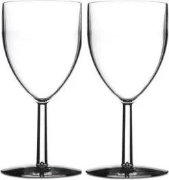 8x Verres à Vin Mepal De San Plastic 300 Ml - Verres De Camping / Pique-nique Incassables / Réutilisables