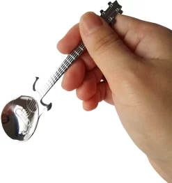 Cuillères à Café En Forme De Guitare En Acier Inoxydable - Parfaites Pour Le Thé Et Le Café, Ensemble De 4 Cuillères à Café Pour Café/thé/crème Glacée