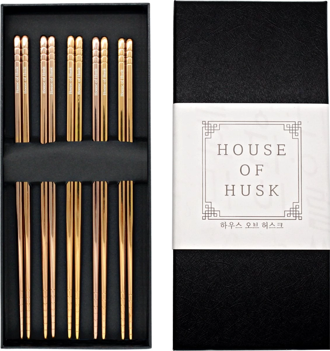 House Of Husk ™ - Set De Baguettes En Métal Or Rose - 5 Paires De Baguettes Coréennes - Acier Inoxydable - Métal - Baguettes - Coréen - Va Au Lave-vaisselle - Baguettes De Sushi - Nouilles 1 House Of Husk ™ - Set De Baguettes En Métal Or Rose - 5 Paires De Baguettes Coréennes - Acier Inoxydable - Métal - Baguettes - Coréen - Va Au Lave-vaisselle - Baguettes De Sushi - Nouilles