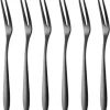 House Of Husk™ Black Fourchettes à Dessert De Tiges De Cocktail- Réutilisables - Fruits - Snack - Fourchettes - Fourchettes à Gâteau - Acier Inoxydable - Zwart - Set De 6