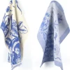 Blauw De Bunzlau Torchon De Cuisine Et Torchon Bleu De Delft Oiseau Blue Royal | 100% Coton Biologique | Torchon 60x53cm Et Torchon 65x65cm