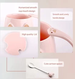 Set De 2 Tasses à Café Chat Mignon Avec Couvercle Et Jolie Cuillère Kitty Nouveauté Thee Du Matin Tasse à Lait Set Pour Les Amoureux Des Chats Filles Femmes Cadeau D'anniversaire De Noël 450 Ml/15 Oz, Zwart Et Rose -Fournitures De Cuisine Boutique 1142x1200 9