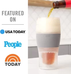 Freeze Verres à Bière, 16 Oz Congélateur Gel Refroidisseur Double Paroi Plastique Congelé US Pint (473ml/.83 UK Pint) Glas, Set De 2, Grijs -Fournitures De Cuisine Boutique 1150x1200 7