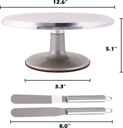 Plateau Tournant Pour Gâteau De 12 Pouces Avec Spatules De Glaçage En Acier Inoxydable (2 Pièces) Et Lisseur En Poudre (3 Pièces) Pour La Cuisson, La Décoration De Gâteaux, La Pâtisserie 8 Plateau Tournant Pour Gâteau De 12 Pouces Avec Spatules De Glaçage En Acier Inoxydable (2 Pièces) Et Lisseur En Poudre (3 Pièces) Pour La Cuisson, La Décoration De Gâteaux, La Pâtisserie -Fournitures De Cuisine Boutique 1155x1200 1