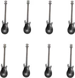 8 Cuillères à Café De Guitare - Cuillère à Café En Acier Inoxydable - Cuillère à Thé Et à Café - Noir