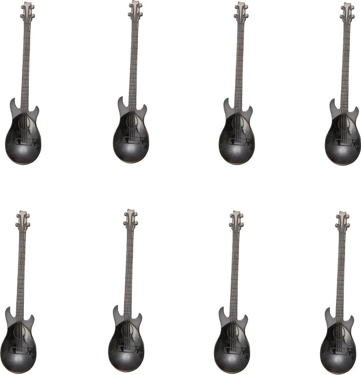 8 Cuillères à Café De Guitare - Cuillère à Café En Acier Inoxydable - Cuillère à Thé Et à Café - Noir 1 8 Cuillères à Café De Guitare - Cuillère à Café En Acier Inoxydable - Cuillère à Thé Et à Café - Noir
