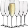 KROSNO Verres Flûte à Champagne Verres | Lot De 6 | 200 ML | Collection Venise | Perfect Pour La Maison, Les Restaurants Et Les Fêtes | Lave-vaisselle