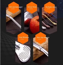 Yerba Mate Paille à Boire - Acier Inoxydable Fiable Yerba Mate Thee Gourde Bombilla Paille à Boire Cuillère Filtrée Argent -Fournitures De Cuisine Boutique 1161x1200 1