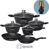 Cuisson Des FC | Ensemble De Casseroles En Black Line | 16 Pièces | Noir De Minuit | Toutes Les Sources De Chaleur | Y Compris Batterie De Batterie De Cuisine